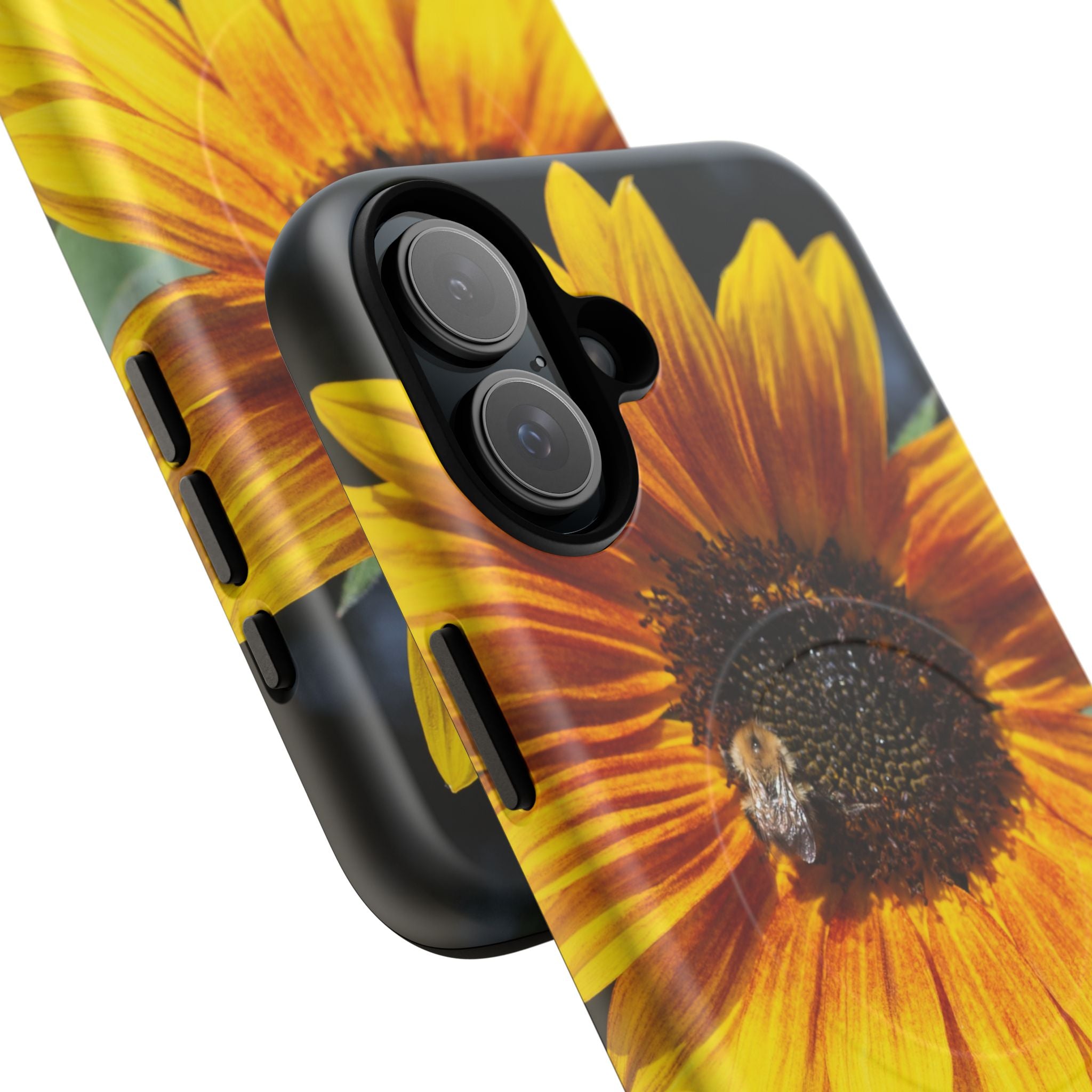 Sunflower and Bee Photo Tough Magnetic Case – Bright Floral Phone Cover