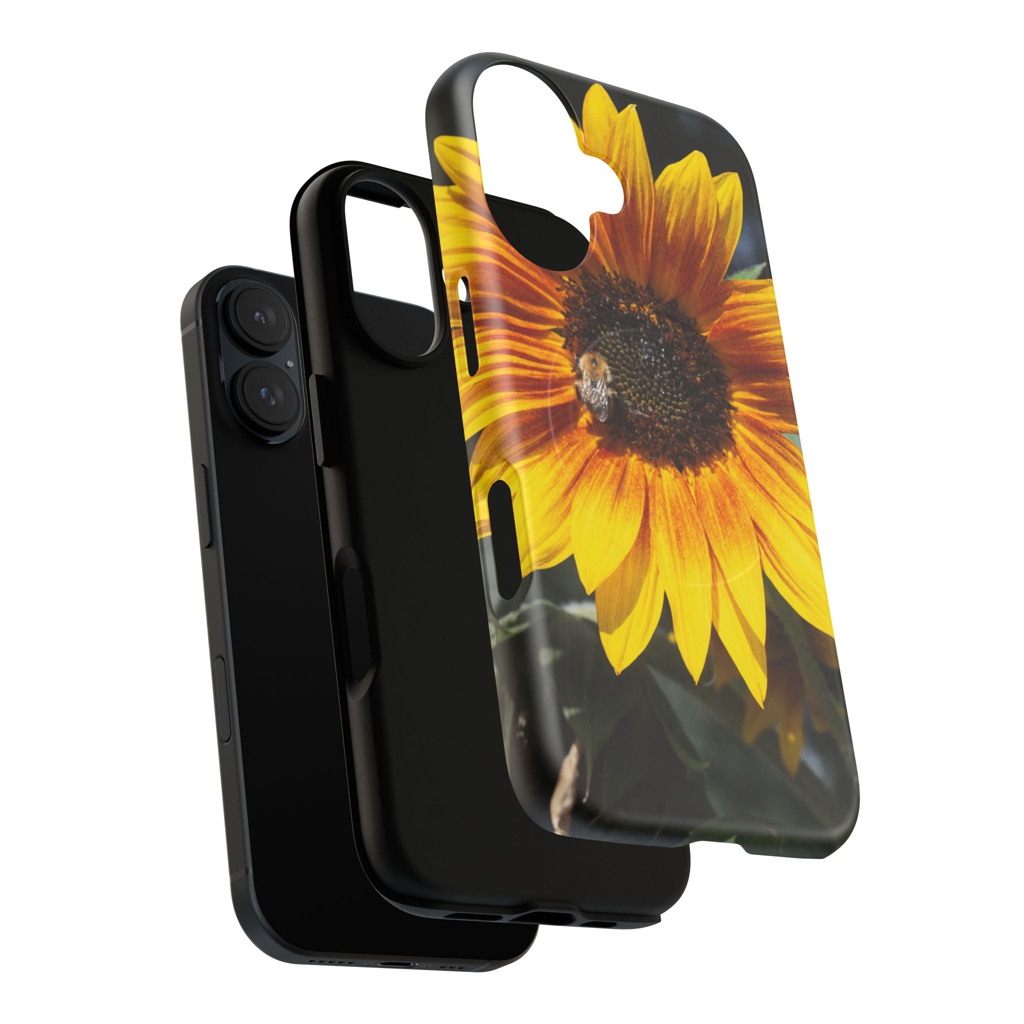 Sunflower and Bee Photo Tough Magnetic Case – Bright Floral Phone Cover