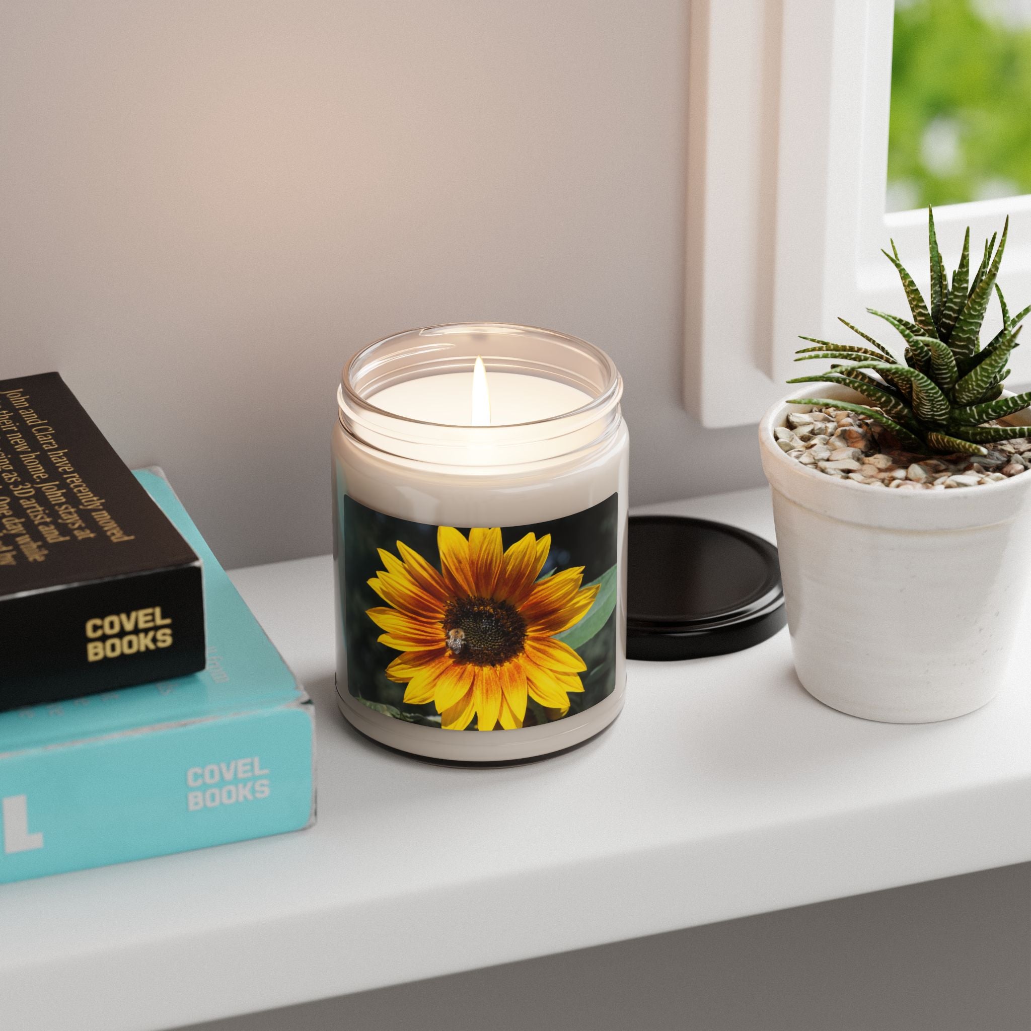 Sunflower Scented Soy Candle — 9oz Floral Jar Candle