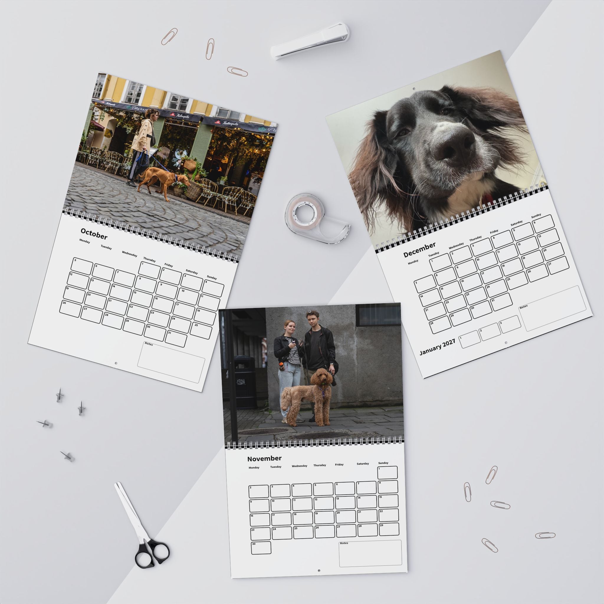 Dog Lover's 2026 Wall Calendar, Custom Dog Calendar, Gift Calendar, Desk Calendar with Photos, Personalized Calendar 2026