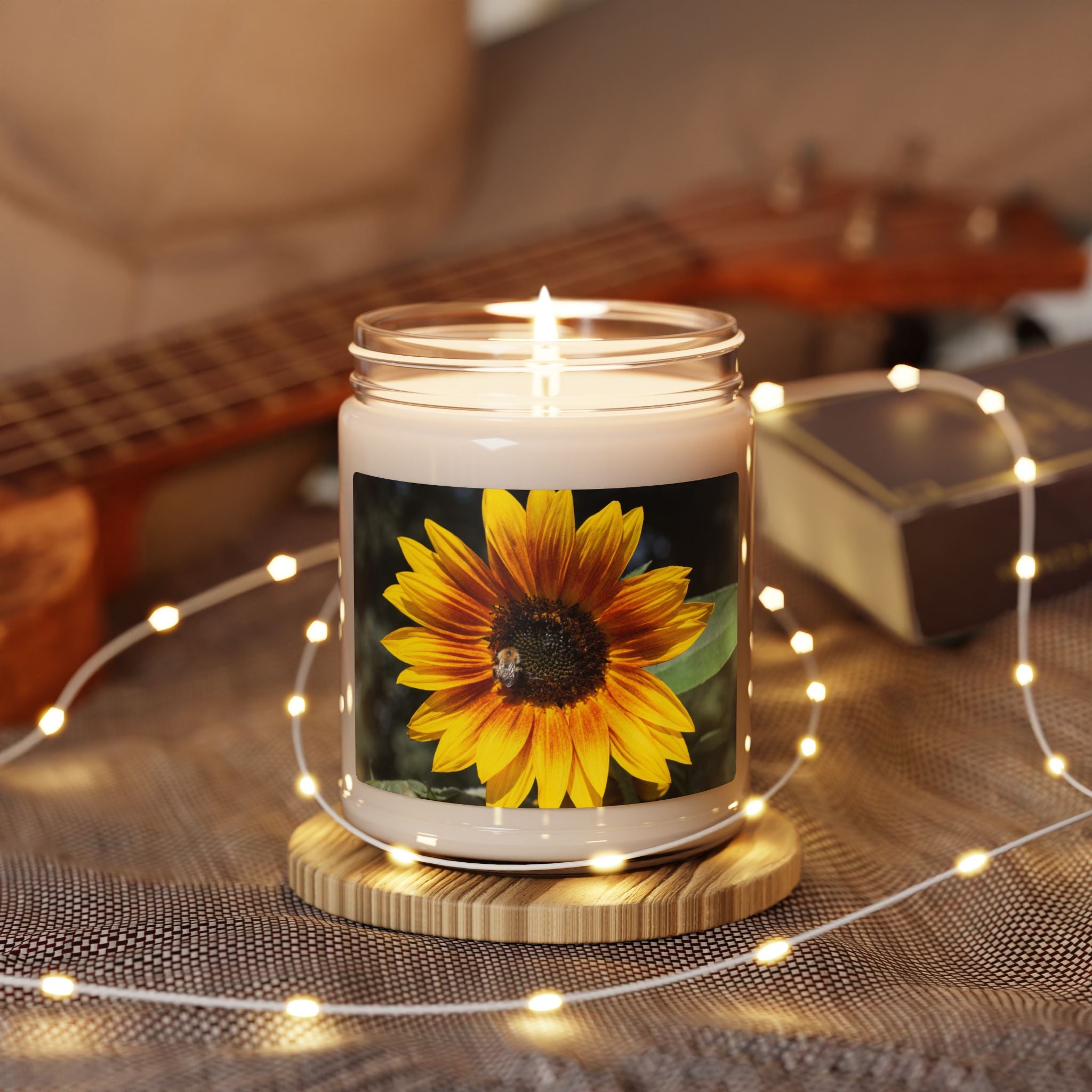 Sunflower Scented Soy Candle — 9oz Floral Jar Candle