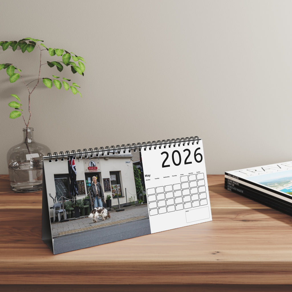 Personalized Desk Calendar - People and Dogs 2026, Custom Calendar, Home Office Decor, Dog Lovers Gift, Unique Desk Accessory