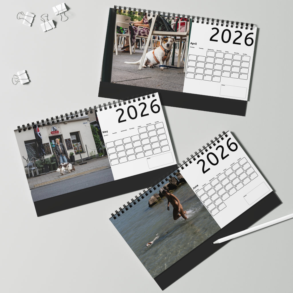Personalized Desk Calendar - People and Dogs 2026, Custom Calendar, Home Office Decor, Dog Lovers Gift, Unique Desk Accessory