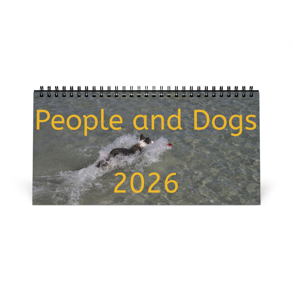 Personalized Desk Calendar - People and Dogs 2026, Custom Calendar, Home Office Decor, Dog Lovers Gift, Unique Desk Accessory