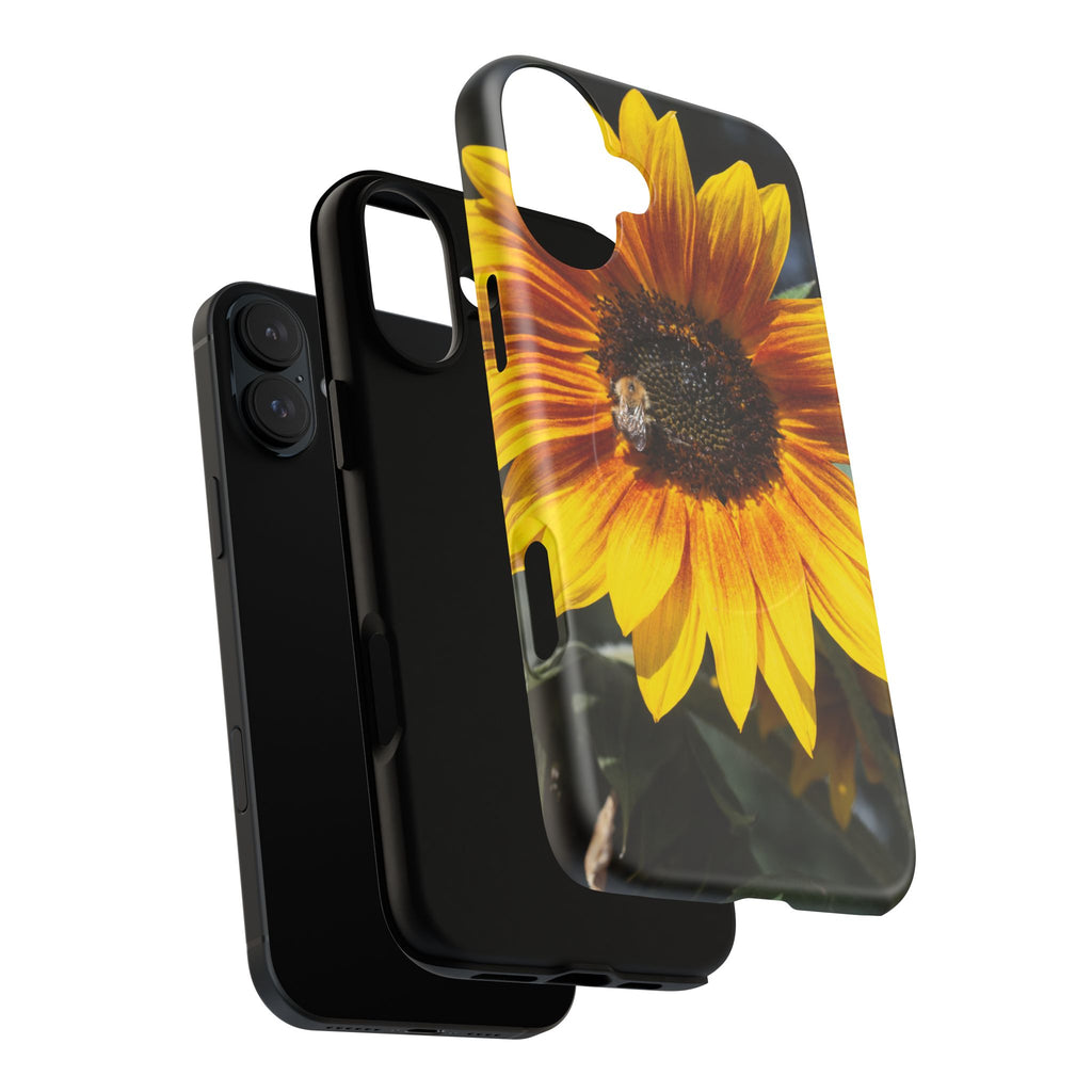 Sunflower and Bee Photo Tough Magnetic Case – Bright Floral Phone Cover