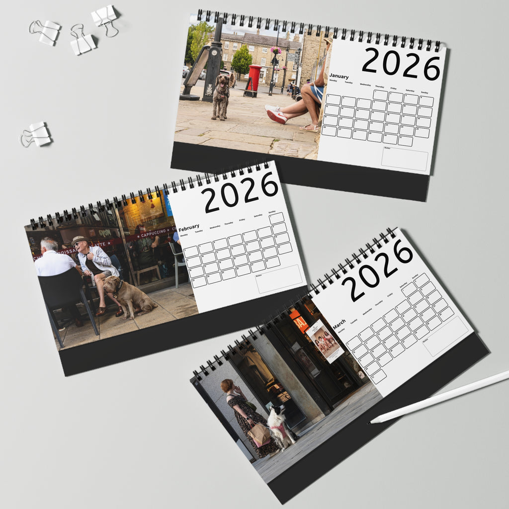 Personalized Desk Calendar - People and Dogs 2026, Custom Calendar, Home Office Decor, Dog Lovers Gift, Unique Desk Accessory
