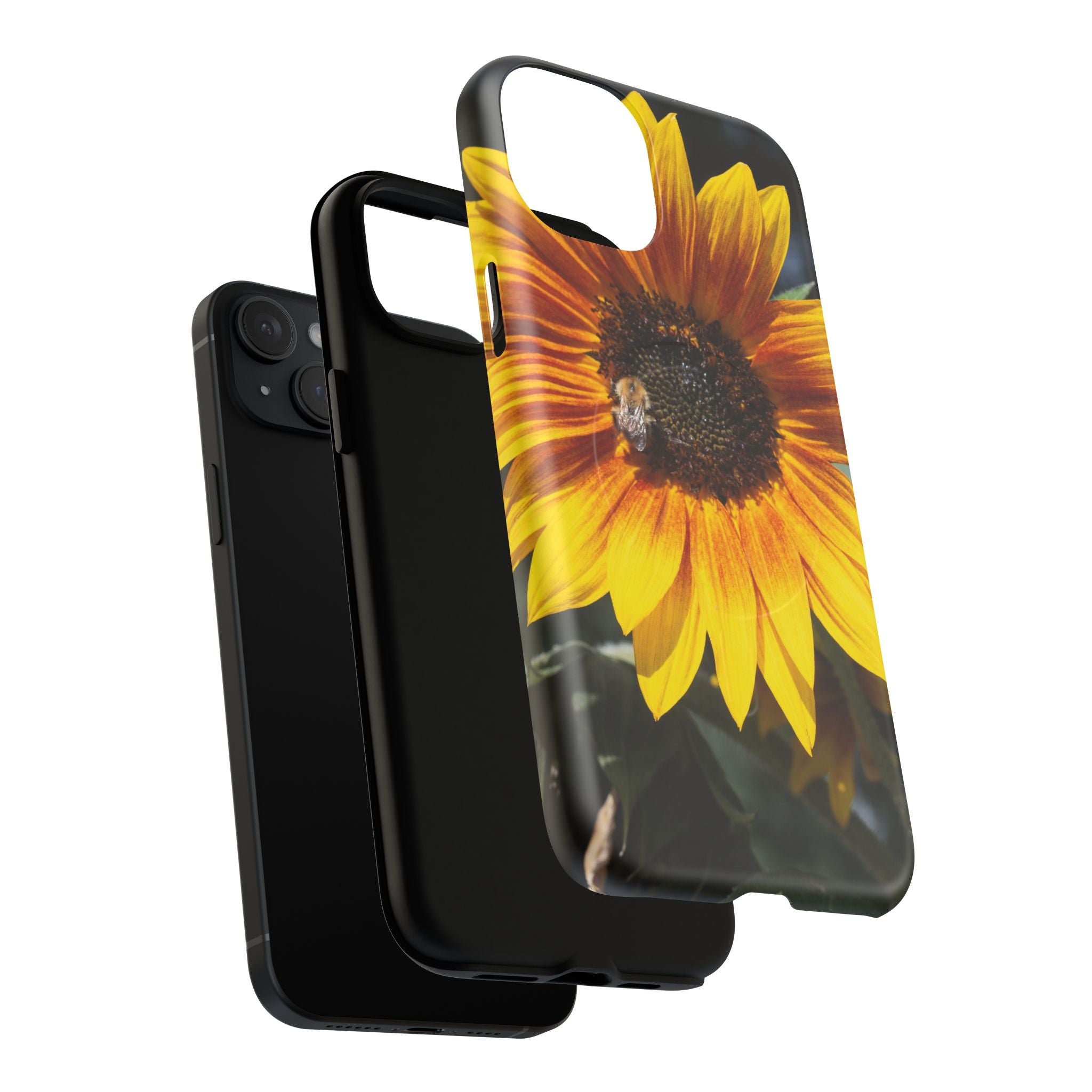 Sunflower and Bee Photo Tough Magnetic Case – Bright Floral Phone Cover